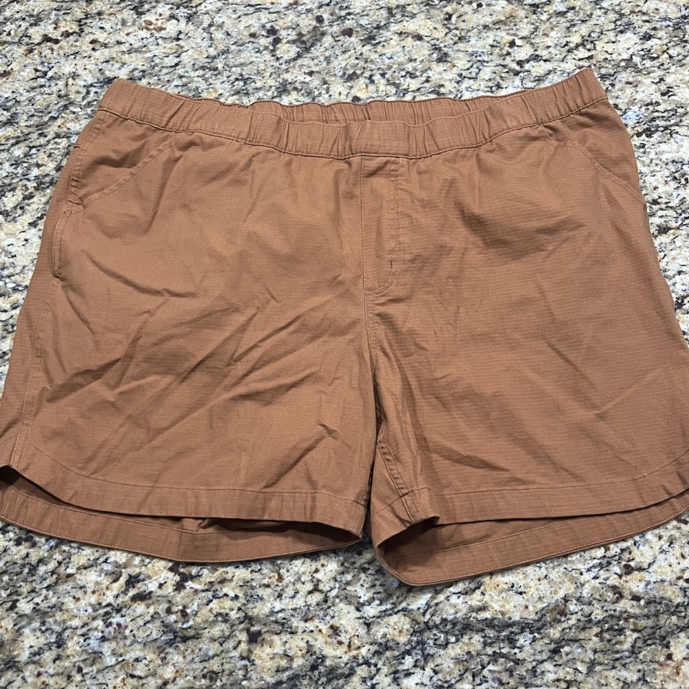 Carhartt‎ Force Relaxed Fit Shorts Womens 2X Brown Ripstop Elastic Waist
